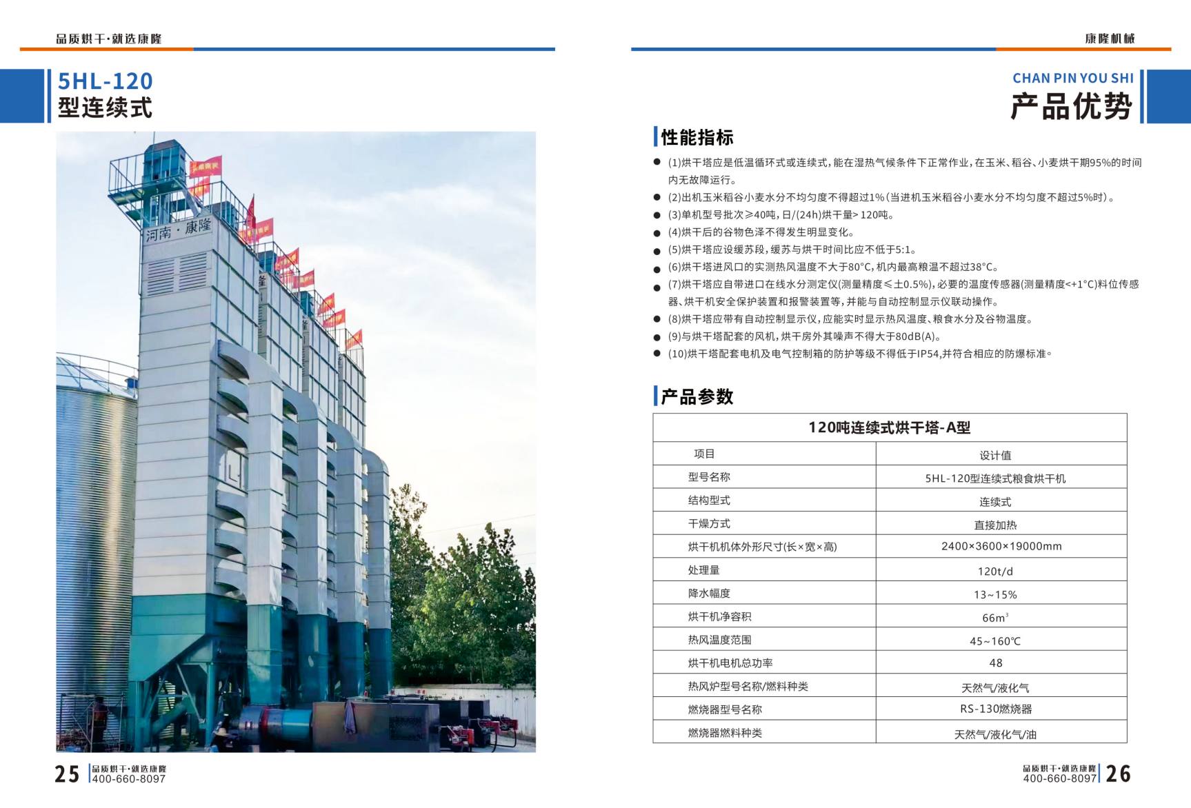 河南康隆-5HL-120连续式粮食烘干机(120吨/日)